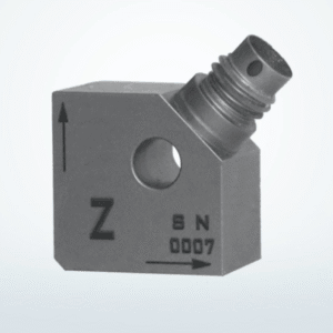 6688A05 high-g IEPE single axis accelerometer featuring a 1/4-28 four-core connector and titanium stainless steel housing for structural vibration testing