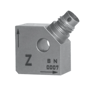 688A07 high precision accelerometer with 1/4-28 four-core connector and titanium stainless steel housing for multi-axis dynamic vibration testing.